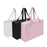 CAIRIAC Magnetic Gift Box with Lid for Presents, Magnetic Closure Gift Box Bulk, Boxes for Wrapping Gifts, Magnetic Gift Box with Handle, Gift Box Set of 3 (Pink, Black, White) 8.5x6.3x3.3 Inches